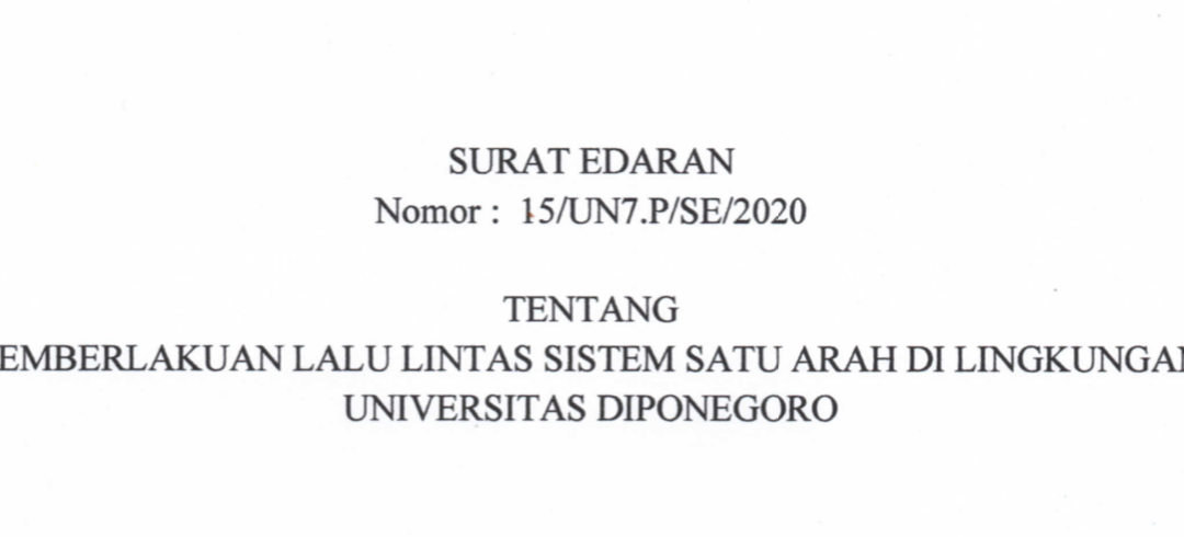 Undip berlakukan jalur satu arah