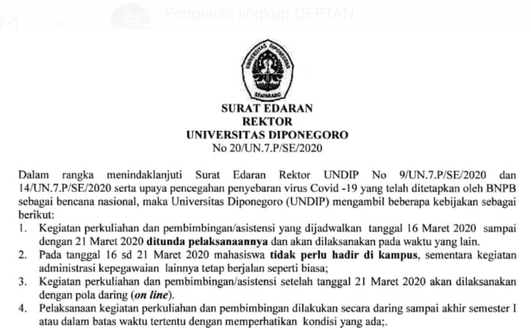 Kuliah Libur Antisipasi Covid-19